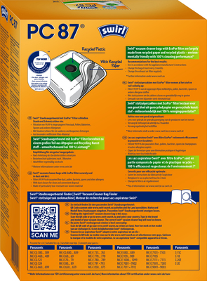 Swirl Staubbeutel für Panasonic PC 87(PC90)EcoPorVE4
