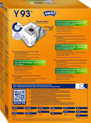 Swirl Staubbeutel für übrige Marken Y 93(Y95) EcoPor VE4