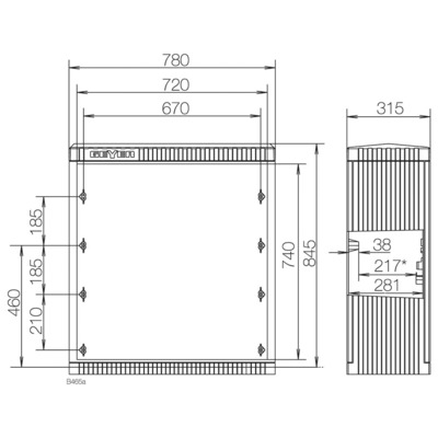 ABN Kabelverteilerschrank FB3,BH4,Gr.1/845mm SL081