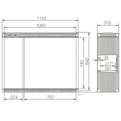 ABN KVS mit Türen,M-Platte FB4,BH5,Gr.2/845mm SL082V