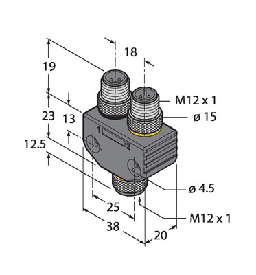 Turck Zweifachverteiler VB2-FKM5-2FSM4.4