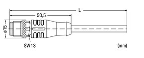 WAGO GmbH & Co. KG ETHERNET-Leitung M12D-St. axial,4-polig,grün 756-1201/060-050