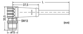 WAGO GmbH & Co. KG ETHERNET-Leitung M12D-St. winklig,4-polig,grün 756-1202/060-050