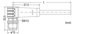 WAGO GmbH & Co. KG ETHERNET-Leitung M12D-St. winklig,4-polig,grün 756-1202/060-050
