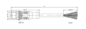 WAGO GmbH & Co. KG sercos Leitung M12D-Steck. axial,4-polig,rot 756-1601/060-050