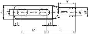 Intercable Tools Presskabelschuh nach DIN 46235 70qmm 2 x M12 ICD7012DL