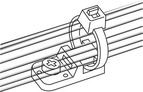 HellermannTyton Befestigungssockel bis 5mm Breite, weiß CTAM2 PA66 WH 100