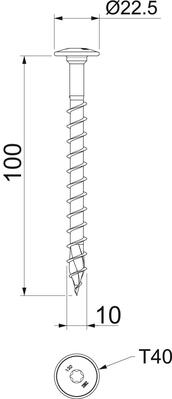 OBO Bettermann Vertr Tellerkopfschraube 22,5x104, St, G HT 10x100 TD