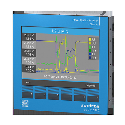 Janitza Electronic Spannungsqualitäts-Analys. Uh=95V-240V AC (UL) UMG 512 #5217011