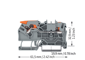 WAGO GmbH & Co. KG 2-Leiter-Durchgangsklemme 2,5qmm, grau 2102-5201