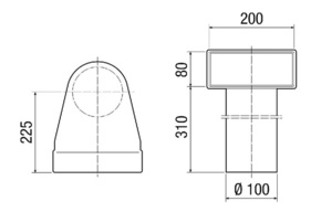 Maico Winkel 90, DN 100 MF-WL100 80/200