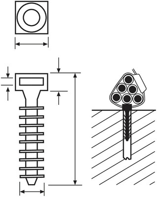 HellermannTyton Wanddübel schwarz LOK01B PA6HIR BK 100