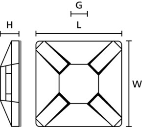 HellermannTyton Klebesockel 13x13mm, weiß MB2A PA66 WH 100