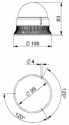 Grothe LED-Multiblitzleuchte rot, 12/24V, IP54 MBZ 8412