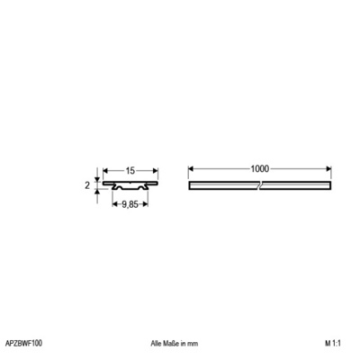 EVN Lichttechnik Alu-Profil-Grundplatte 1m APZB WF 100