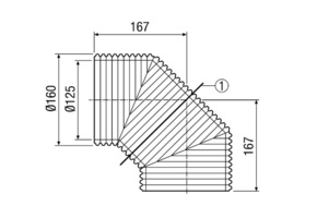 Maico Lüftungsrohrbogen wärmegedämmt MT-B125 90/45