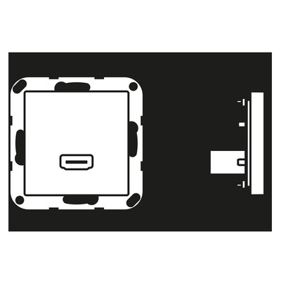 Jung Multimedia-Anschluss alpinweiß HDMI m.Tragring MA A 1112 WW