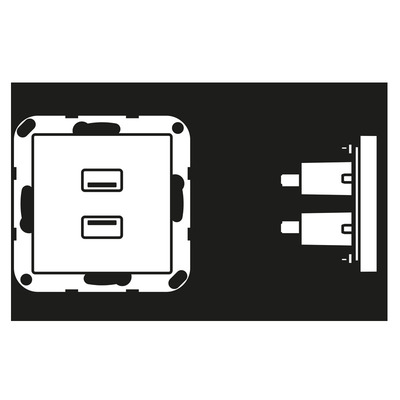 Jung Multimedia-Anschluss weiß 2 x USB m.Tragring MA A 1153