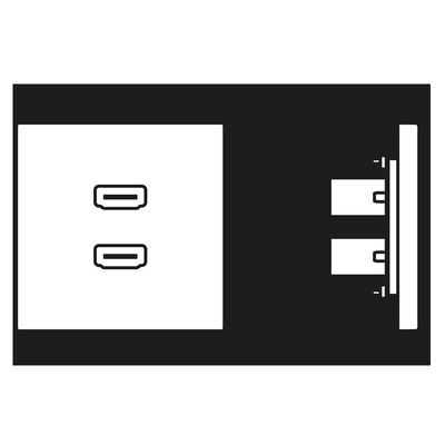 Jung Multimedia-Anschluss anthrazit 2 x HDMI m.Tragring MA AL 1133 AN