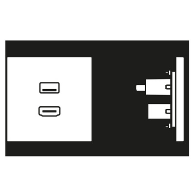 Jung Multimedia-Anschluss edelstahl HDMI/USB m.Tragring MA ES 1163