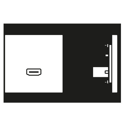 Jung Multimedia-Anschluss schwarz HDMI m.Tragring MA LS 1112 SW