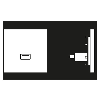 Jung Multimedia-Anschluss weiß USB m.Tragring MA LS 1122