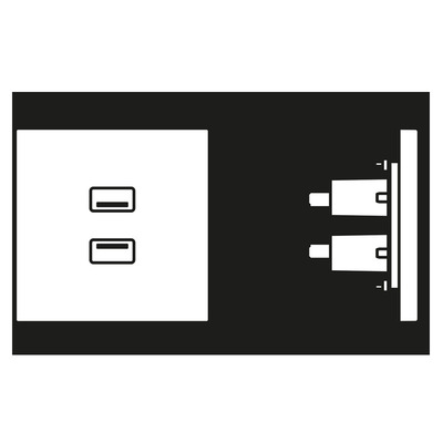 Jung Multimedia-Anschluss weiß 2 x USB m.Tragring MA LS 1153