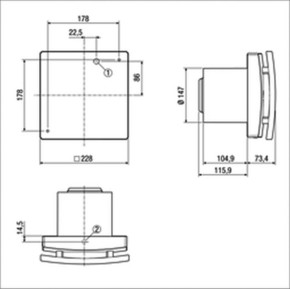 Maico Kleinraumventilator Funk Innenverschl.DN150 ECA 150 ipro KRC