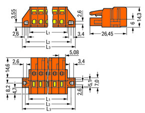 WAGO GmbH & Co. KG Federleiste 8pol, orange 231-308/031-000