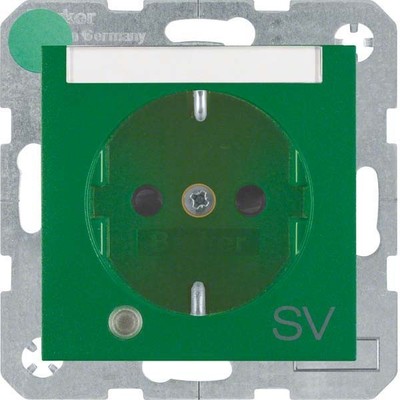 Berker SCHUKO-Steckdose gn matt Kontroll-LED 41101913