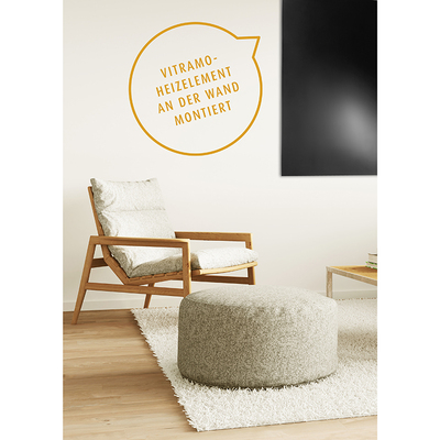 Vitramo Wand-Heizelement 600x600x28 400W schwarz VL-F06060S