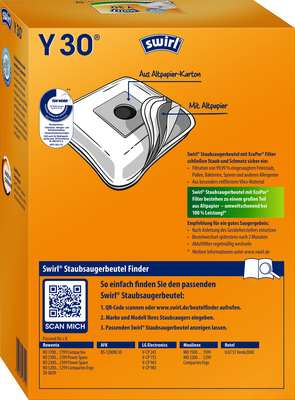 Swirl Staubbeutel für übrige Marken Y 30 EcoPor VE4