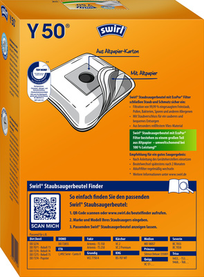 Swirl Staubbeutel für übrige Marken Y 50 EcoPor VE4