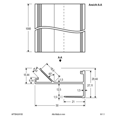 EVN Lichttechnik Trockenbauprofil für LED-Stripes APTBHLW100