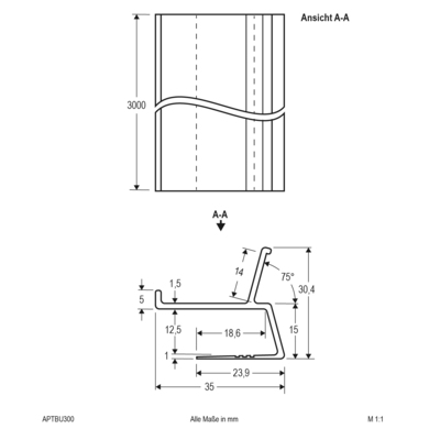 EVN Lichttechnik Trockenbauprofil für LED-Stripes APTBU300