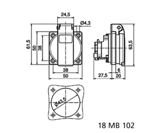 Bals Elektrotech. Schutzkont.-Anbausteckdose 16A IP44 schwarz 71101