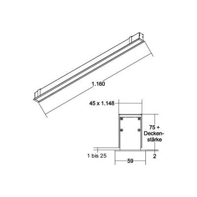 Brumberg Leuchten LED-Einbauprofil BIRO40 3000K, 2276mm 77014693