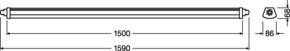 Ledvance LED-Feuchtraumleuchte m.DV 3000K DPCOMP1500313KGRIP66