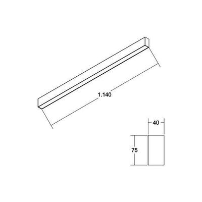 Brumberg Leuchten LED-Anbauprofil BIRO40 4000K, DALI, 1144mm 77143694