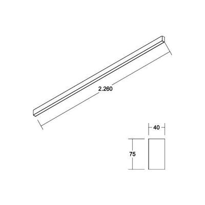 Brumberg Leuchten LED-Anbauprofil BIRO40 3000K, DALI, 2264mm 77144083