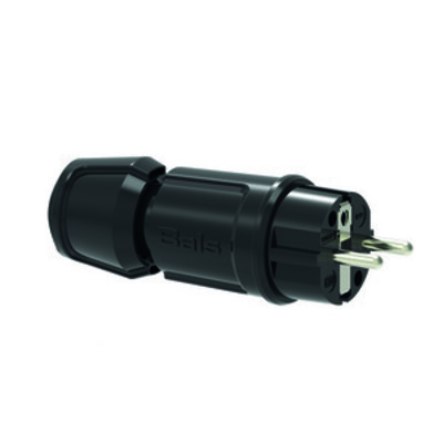 Bals Elektrotech. Schutzkontakt-Stecker 16A 250V IP44, schwarz 7372