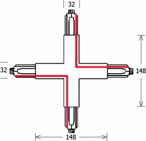 LTS Licht&Leuchten X-Verbinder schwarz ST-A X/9017