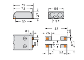 WAGO GmbH & Co. KG SMD-Leiterplattenklemme 0,5 mm² 2059-302/998-403
