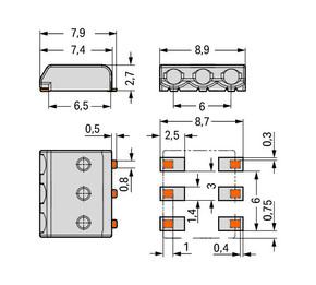 WAGO GmbH & Co. KG SMD-Leiterplattenklemme 0,5 mm² 2059-303/998-403