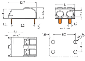WAGO GmbH & Co. KG THR-Leiterplattenklemme Drücker,0,75mm²,weiß 2060-1452/998-404