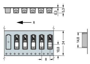 WAGO GmbH & Co. KG SMD-Leiterplattenklemme Drücker,0,75mm²,weiß 2060-451/998-404