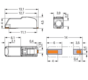 WAGO GmbH & Co. KG SMD-Leiterplattenklemme Drücker,0,75mm²,weiß 2060-451/998-404