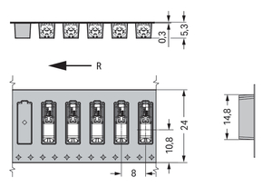 WAGO GmbH & Co. KG SMD-Leiterplattenklemme Drücker,0,75mm²,weiß 2060-451/998-404