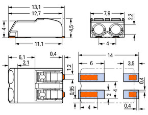 WAGO GmbH & Co. KG SMD-Leiterplattenklemme Drücker,0,75mm²,weiß 2060-452/998-404