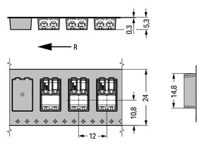 WAGO GmbH & Co. KG SMD-Leiterplattenklemme Drücker,0,75mm²,weiß 2060-452/998-404